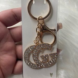 Gold key chain, key accessory, purse accessory